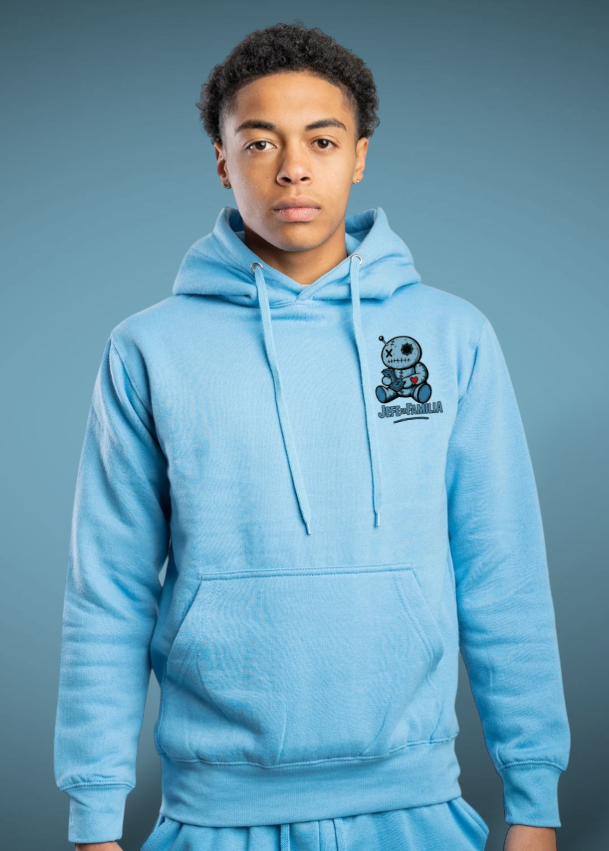 Rags To Riche$ Hoodie - light blue plush